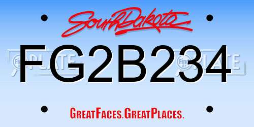 FG2B234 South Dakota License Plate