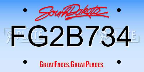 FG2B734 South Dakota License Plate