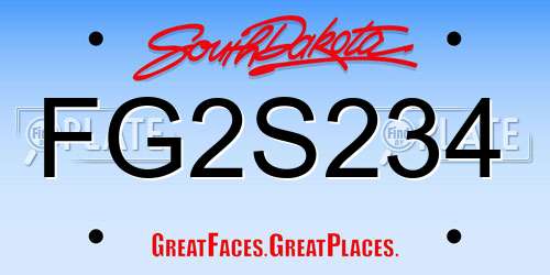 FG2S234 South Dakota License Plate
