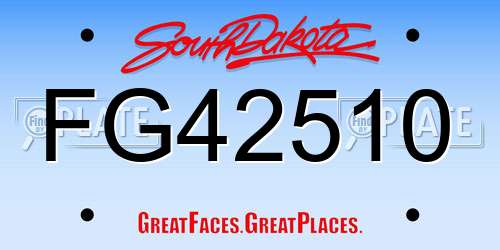 FG42510 South Dakota License Plate