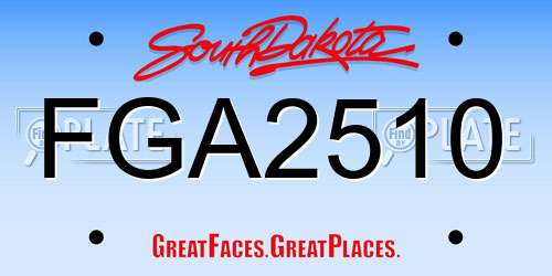 FGA2510 South Dakota License Plate