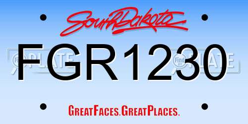 FGR1230 South Dakota License Plate