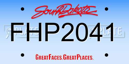 FHP2041 South Dakota License Plate