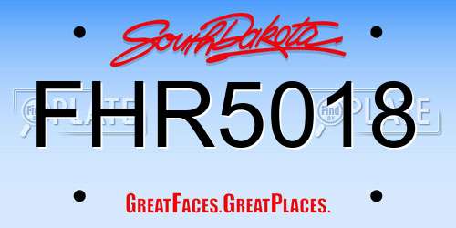 FHR5018 South Dakota License Plate
