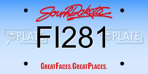 FI281 South Dakota License Plate