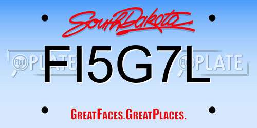 FI5G7L South Dakota License Plate