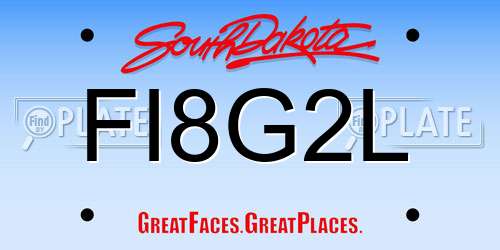 FI8G2L South Dakota License Plate