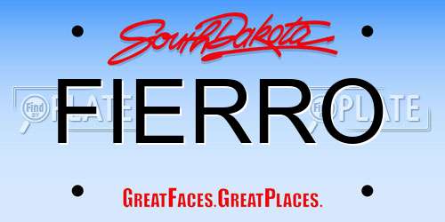 FIERRO South Dakota License Plate