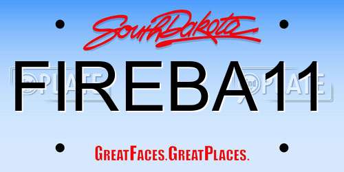 FIREBA11 South Dakota License Plate