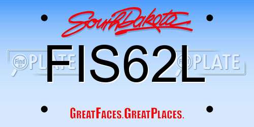 FIS62L South Dakota License Plate