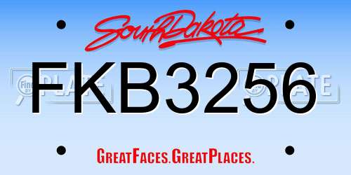 FKB3256 South Dakota License Plate