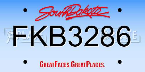 FKB3286 South Dakota License Plate