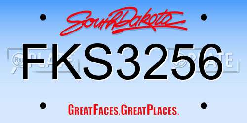 FKS3256 South Dakota License Plate