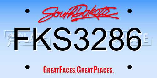 FKS3286 South Dakota License Plate