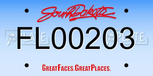 FL00203 South Dakota License Plate