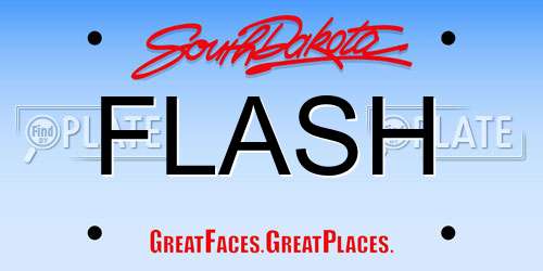FLASH South Dakota License Plate