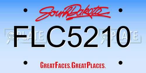 FLC5210 South Dakota License Plate