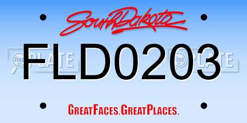 FLD0203 South Dakota License Plate