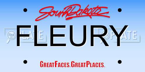 FLEURY South Dakota License Plate