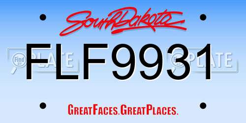 FLF9931 South Dakota License Plate
