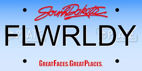 FLWRLDY South Dakota License Plate
