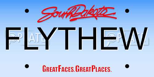 FLYTHEW South Dakota License Plate