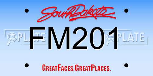 FM201 South Dakota License Plate