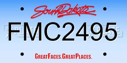 FMC2495 South Dakota License Plate