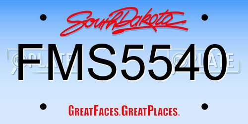 FMS5540 South Dakota License Plate