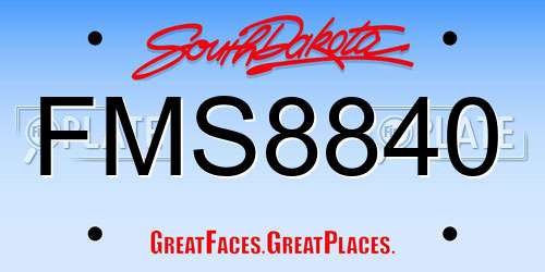 FMS8840 South Dakota License Plate