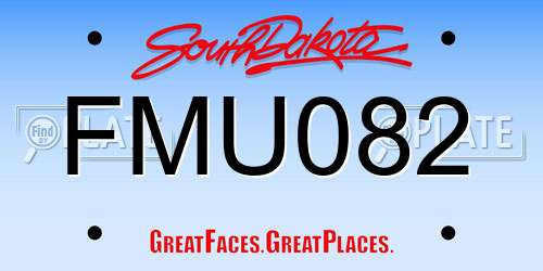 FMU082 South Dakota License Plate