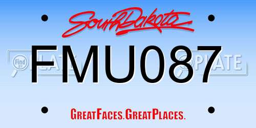 FMU087 South Dakota License Plate