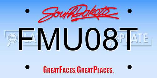 FMU08T South Dakota License Plate