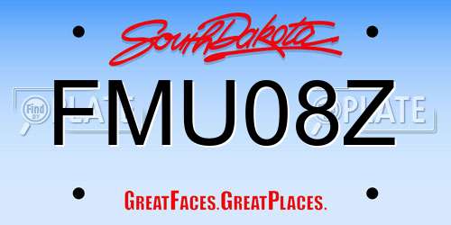 FMU08Z South Dakota License Plate