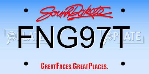 FNG97T South Dakota License Plate