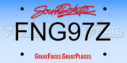 FNG97Z South Dakota License Plate