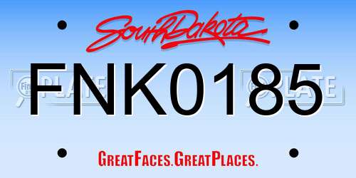 FNK0185 South Dakota License Plate