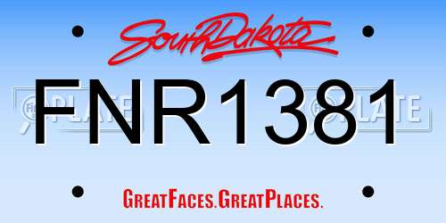 FNR1381 South Dakota License Plate