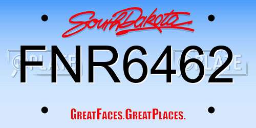 FNR6462 South Dakota License Plate