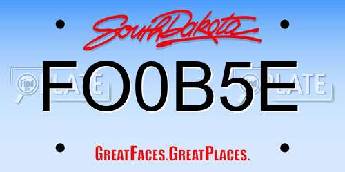 FO0B5E South Dakota License Plate