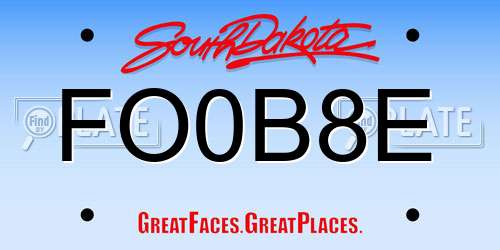 FO0B8E South Dakota License Plate