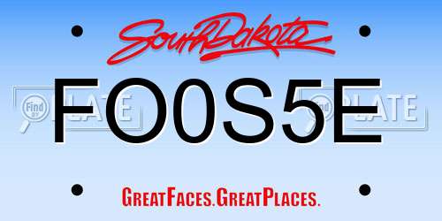 FO0S5E South Dakota License Plate