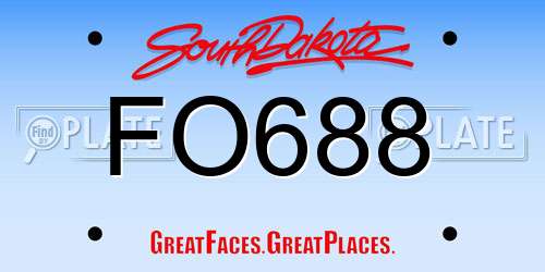 FO688 South Dakota License Plate