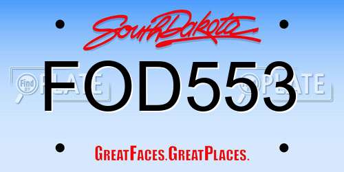 FOD553 South Dakota License Plate