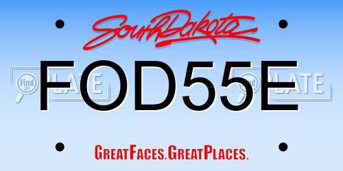 FOD55E South Dakota License Plate