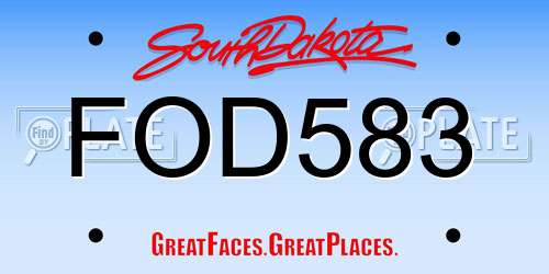 FOD583 South Dakota License Plate