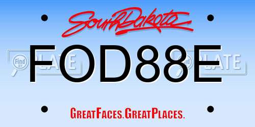 FOD88E South Dakota License Plate