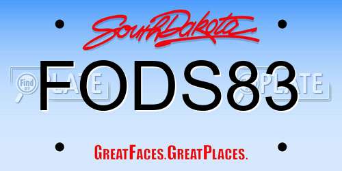 FODS83 South Dakota License Plate