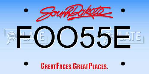 FOO55E South Dakota License Plate