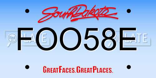 FOO58E South Dakota License Plate